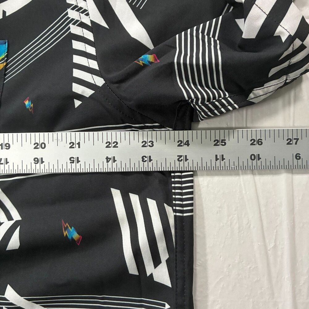 Dixxon Shirt Mens Large Black Church Music Geometric Lightning Button Front - Picture 8 of 9